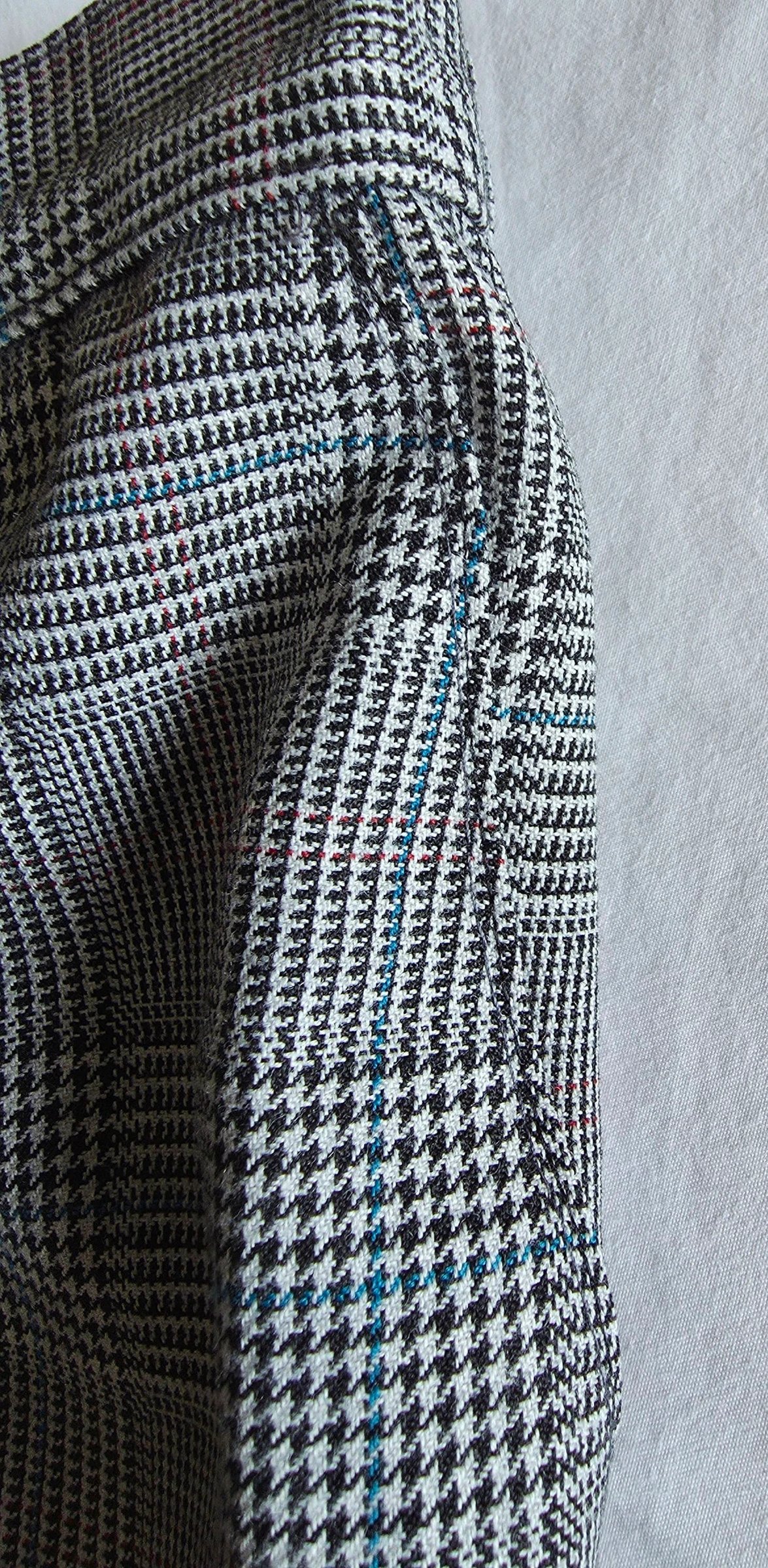 Pantalón de pinzas príncipe de Gales gris talle alto 38 M pantalón tailleur vintage – photo 6